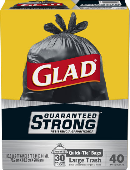 Glad Trash 30 gallons 40 count