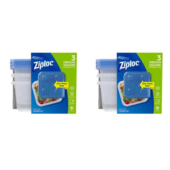 Ziploc 3 Med Square 1.18L