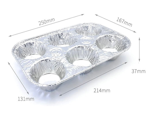 Aluminum Muffin Pans XL 6 cavity