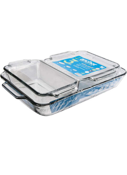 ANCHOR HOCKING oven basic bake set 3pc ￼