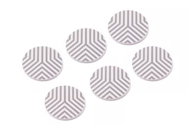ABSORBENT CERAMIC STONE COASTERS, SET OF 6, 4"