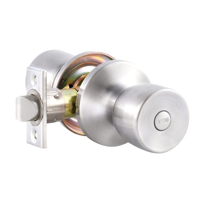 Privacy Knob - Tulip Style - Stainless Steel Finish US32D - 6 in 1 Drive - In Latch - Mobile Home
