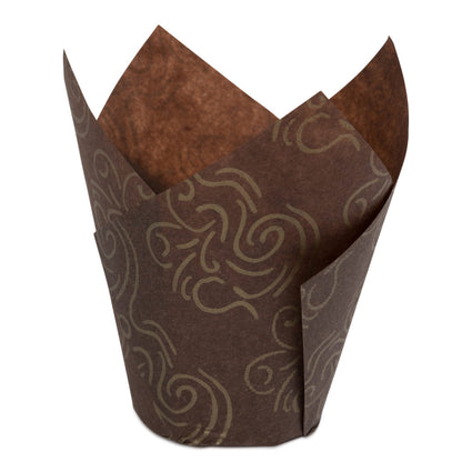 Tulip Baking Cups Brown/Gold Large (24 Count)