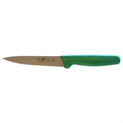 Icel green knife, serrated