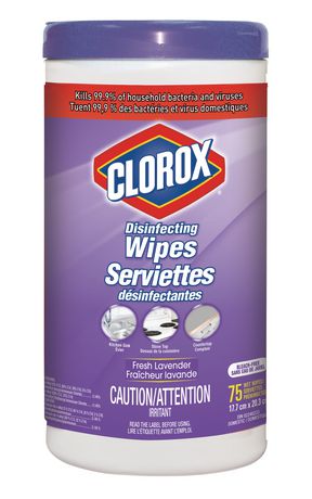 Clorox disinfecting wipes, lavender scent