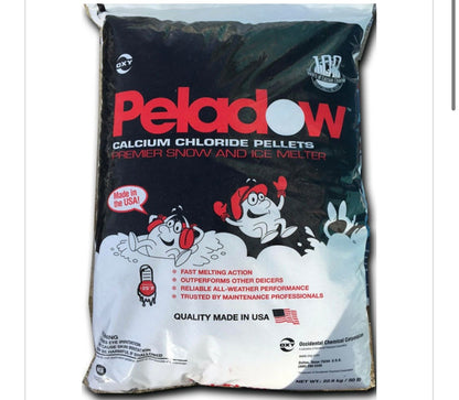 PELADOW CALCIUM PELLETS – 50 LB BAG Calcium Chloride Pellets Snow and Ice Melter