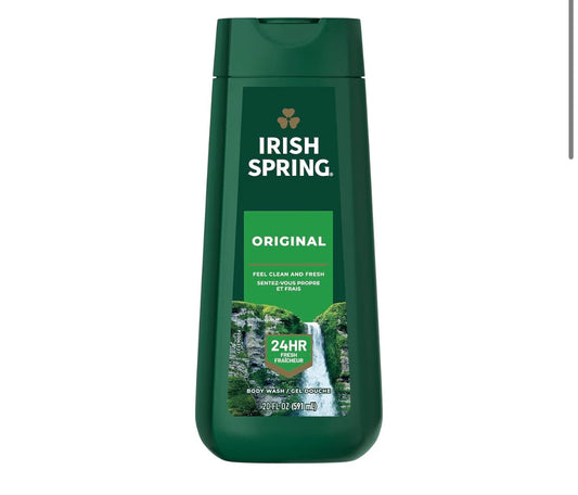 Irish Spring Mens Body Wash, Original Scented Body Wash for Men, Smell Fresh and Clean for 24 Hours, Cleans Body, Hands, and Face, Made with Biodegradable Cleansing Ingredients, 20 Oz Bottle