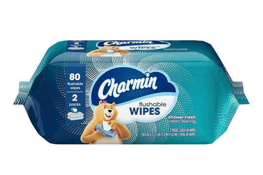 Charmin Flushable Wipes, 2 packs, 40 Wipes Per Pack, 80 Total Wipes