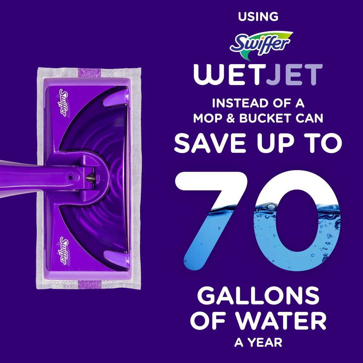 Swiffer WetJet Floor Mop Starter Kit (1 Spray Mop, 5 Mopping Pads, 1 Floor Cleaner Liquid Solution)