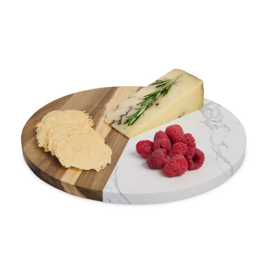 Round marble/wood cheeseboard