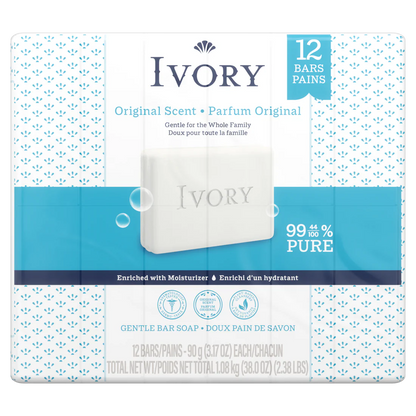 Ivory Gentle Bar Soap Original Scent 3.17oz - 12ct