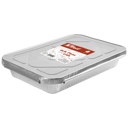Oblong 4lb. Aluminum Pans & Lids (4 Count)