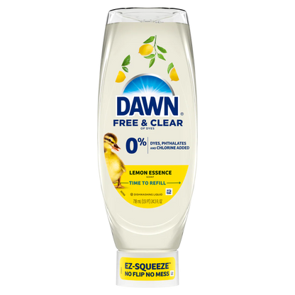 Dawn Free & Clear EZ-Squeeze Dish Soap Liquid, Dishwashing Liquid Grease Removal Lemon - 24.3oz