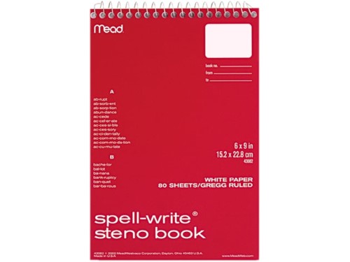 Spell Write Steno Book 6"x9"