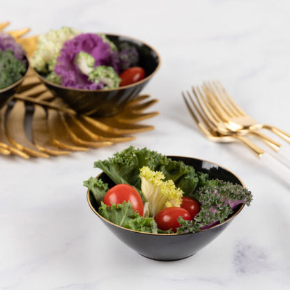 Organic Black Gold Rim Bowls 6 oz (10 count)