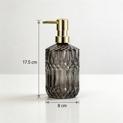 Facet Glass Soap Dispenser: Grey