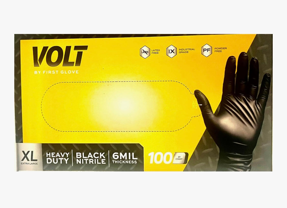 Black Nitrile Gloves [100 Count] XL 6 Mil, HEAVY DUTY Disposable Gloves for Food Prep, Cooking, Tattoo, Cleaning Latex-Free, Powder-Free, Textured,Mechanic trusted Fingertips texture