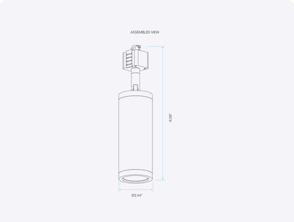 Luxrite LR43747 2.5" CYLINDER SYSTEM - H-TRACK ADAPTER WHITE FINISH