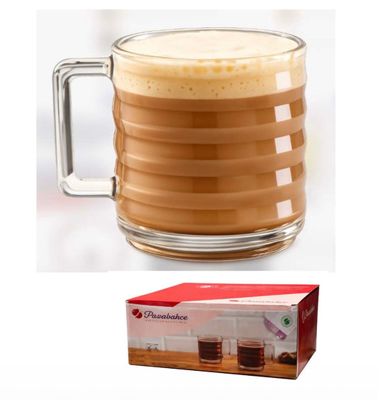 PASABAHCE Glass Mugs 10oz 6 pack