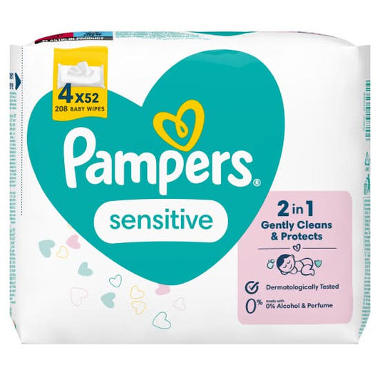 Pampersâ€™s baby wipes sensitive 4x52 ï¿¼