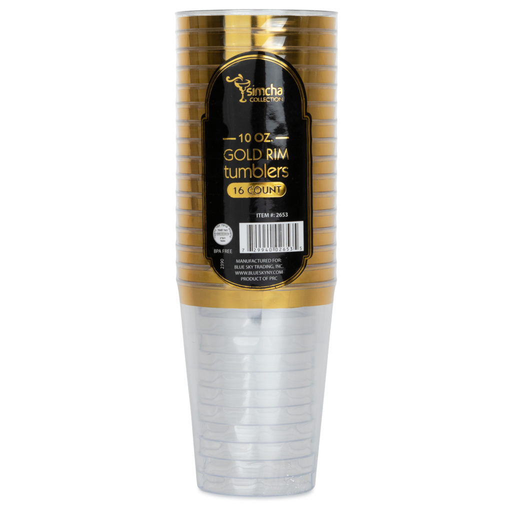 10oz Gold Rim Tumblers (16 Count)
