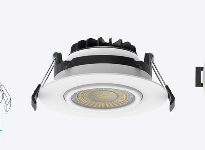 4" GIMBAL ROUND CANLESS SPOTLIGHT - 5CCT SELECTABLE WHITE FINISH LR23304