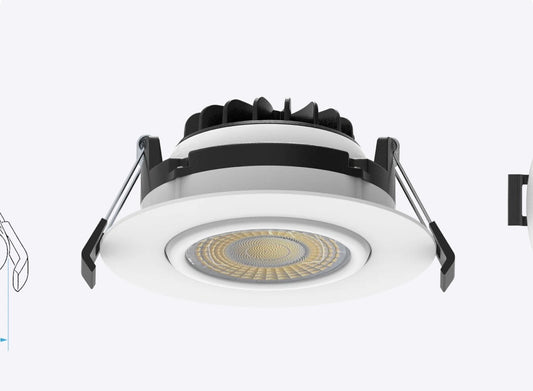 4" GIMBAL ROUND CANLESS SPOTLIGHT - 5CCT SELECTABLE WHITE FINISH LR23304