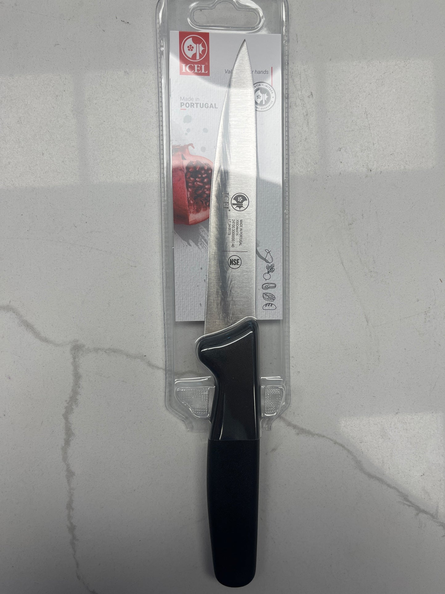 Icel knife black straight edge