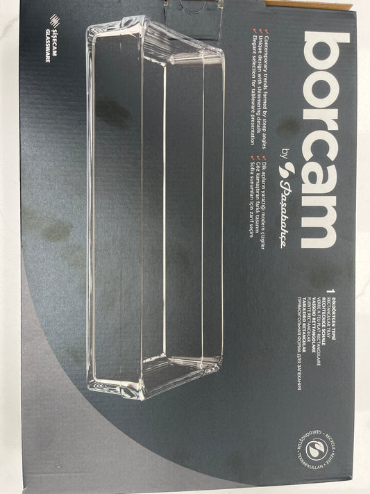 Borcam glass rectangle tray high-quality
