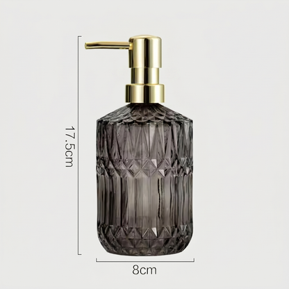 Facet Glass Soap Dispenser: Grey