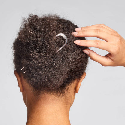 Metal French Hair Pin - Silver