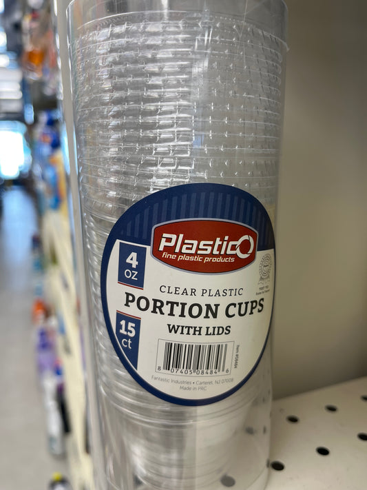 4 ounce clear plastic portion cups with lids