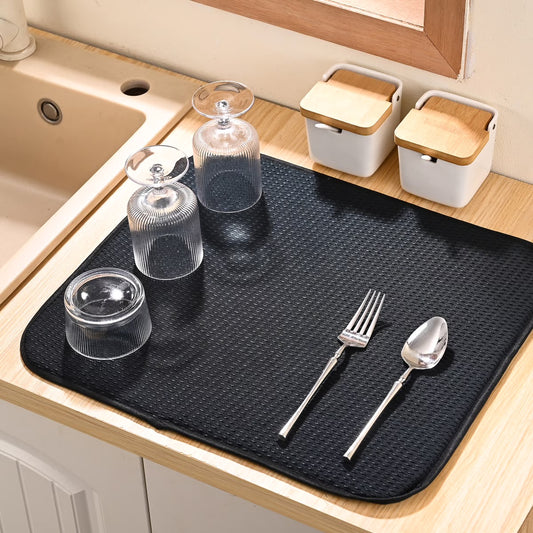 DISH DRYING MAT 16X18 BLACK