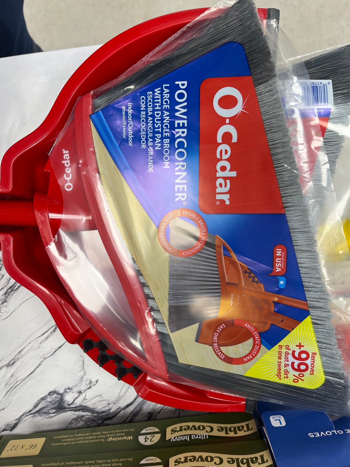 OCEDAR LG. POWER CORNER BROOM W/ STEP ON DUST PAN