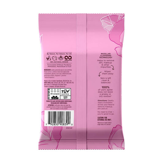 Micellar Rose 3-In-1 Cleansing Facial Towelettes 10 Count