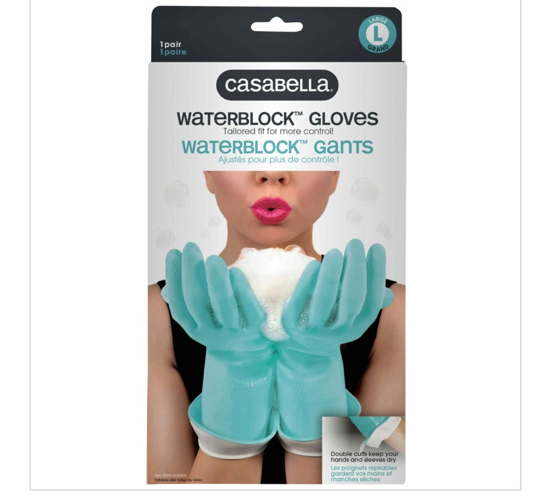 COTTON/LATEX GLOVES-BLUE – LARGE