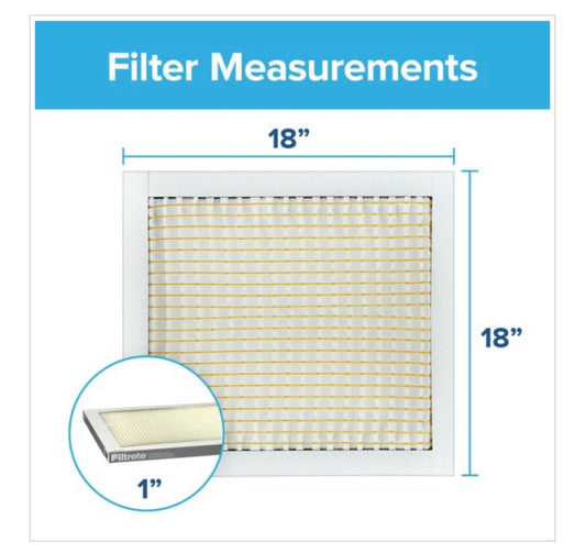 AIR COND FILTER-CENTRAL AIR 18x18x1