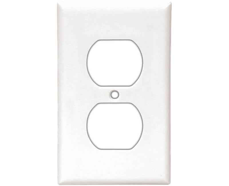 SINGLE GANG DUPLEX RECEPTACLE WALL PLATE WHITE