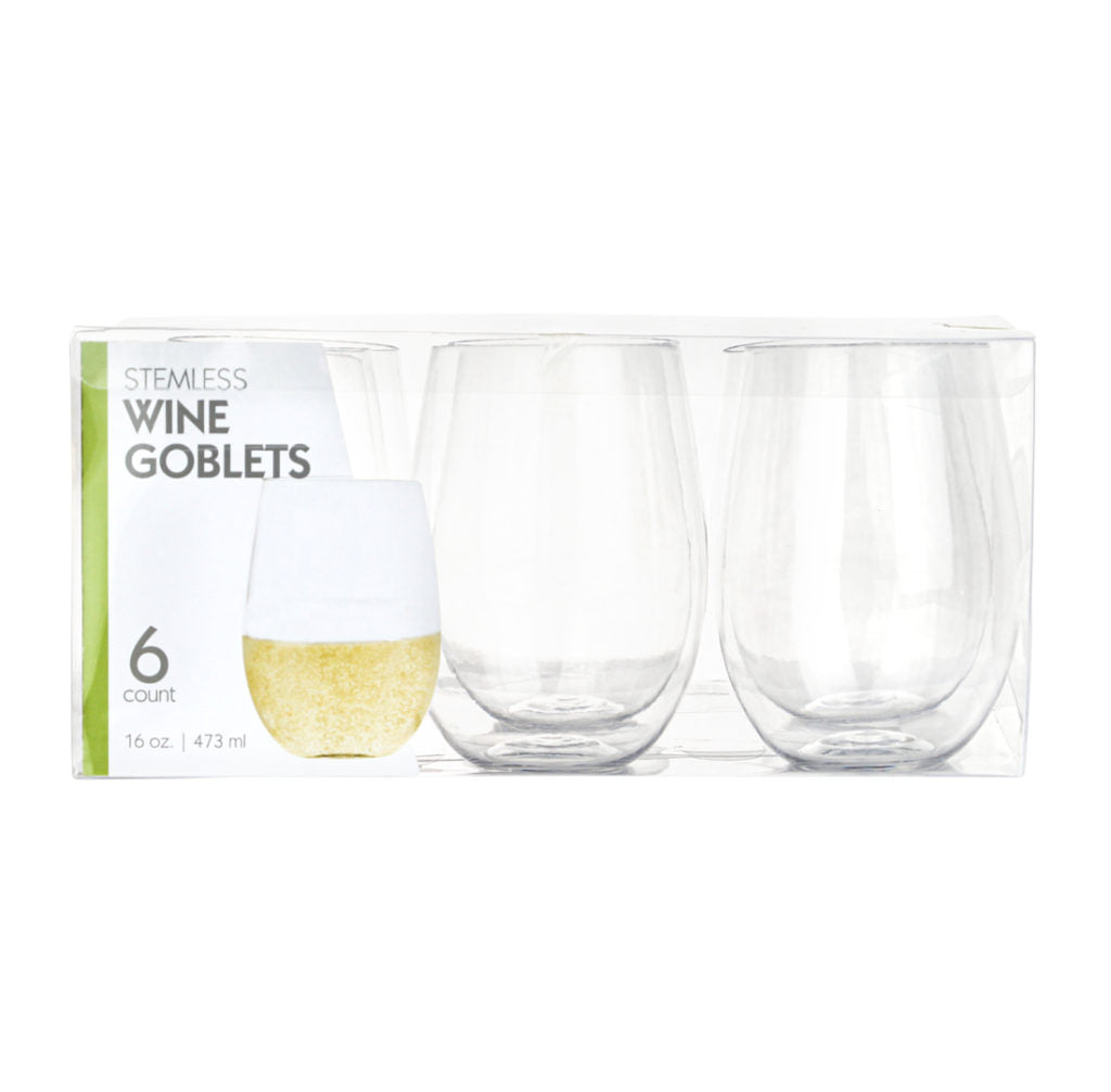 Clear 16oz Stemless Goblets