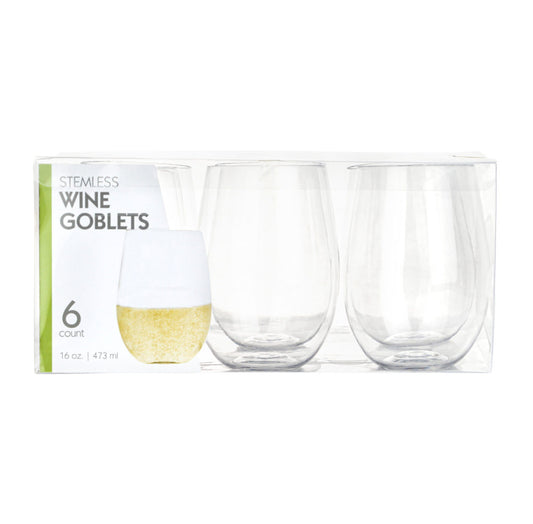 Clear 16oz Stemless Goblets