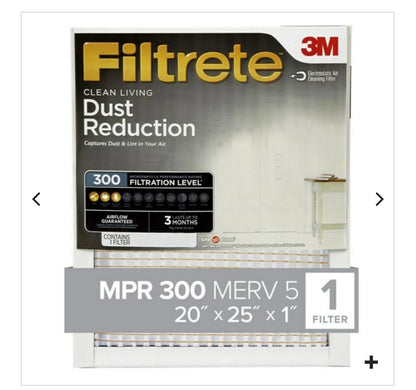 AIR COND FILTER-CENTRAL AIR 20x25x1