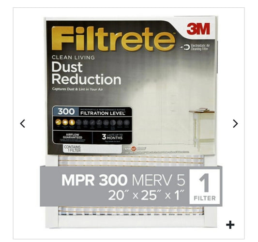 AIR COND FILTER-CENTRAL AIR 20x25x1