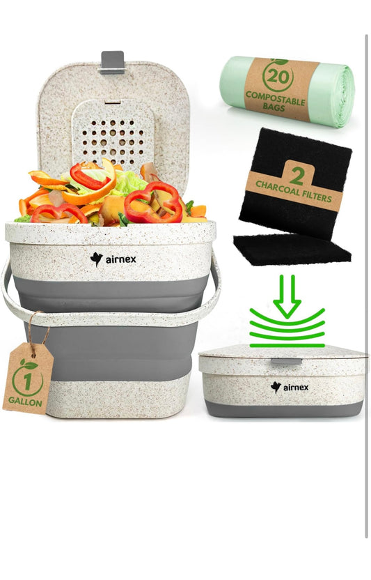 Collapsible compost bin 1 gallon