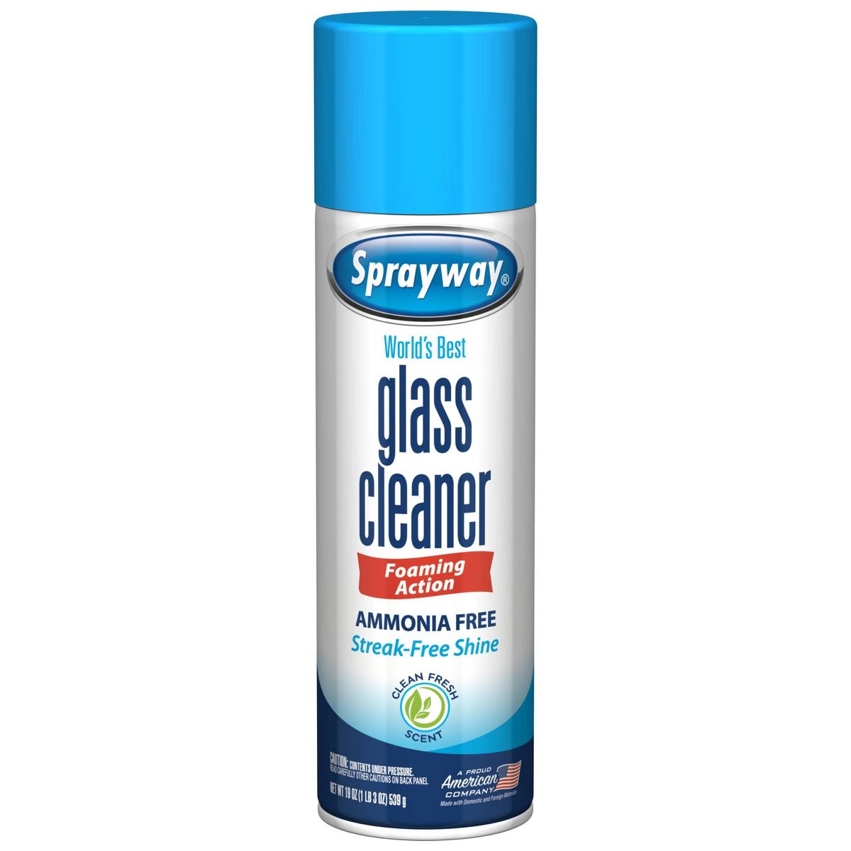 Sprayway Glass Cleaner Foaming Aerosol Spray, 19oz