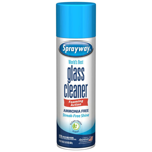 Sprayway Glass Cleaner Foaming Aerosol Spray, 19oz
