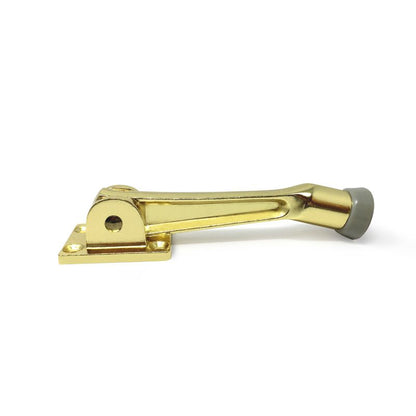 5 In. Brass Plated Commercial Grade Kick Down Doorstop