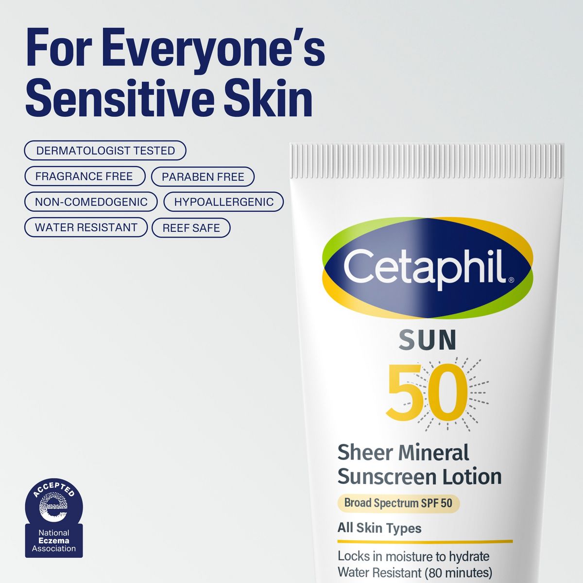 Cetaphil Sheer Mineral Sunscreen Lotion for Face & Body with Vitamin E - SPF 50 - Travel Size - 3 fl oz
