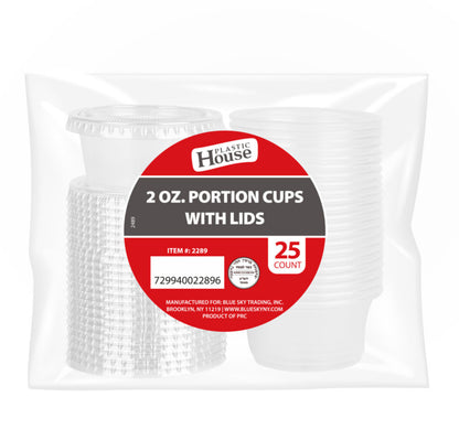 2oz Portion Cups w/ Lids (25 Count)