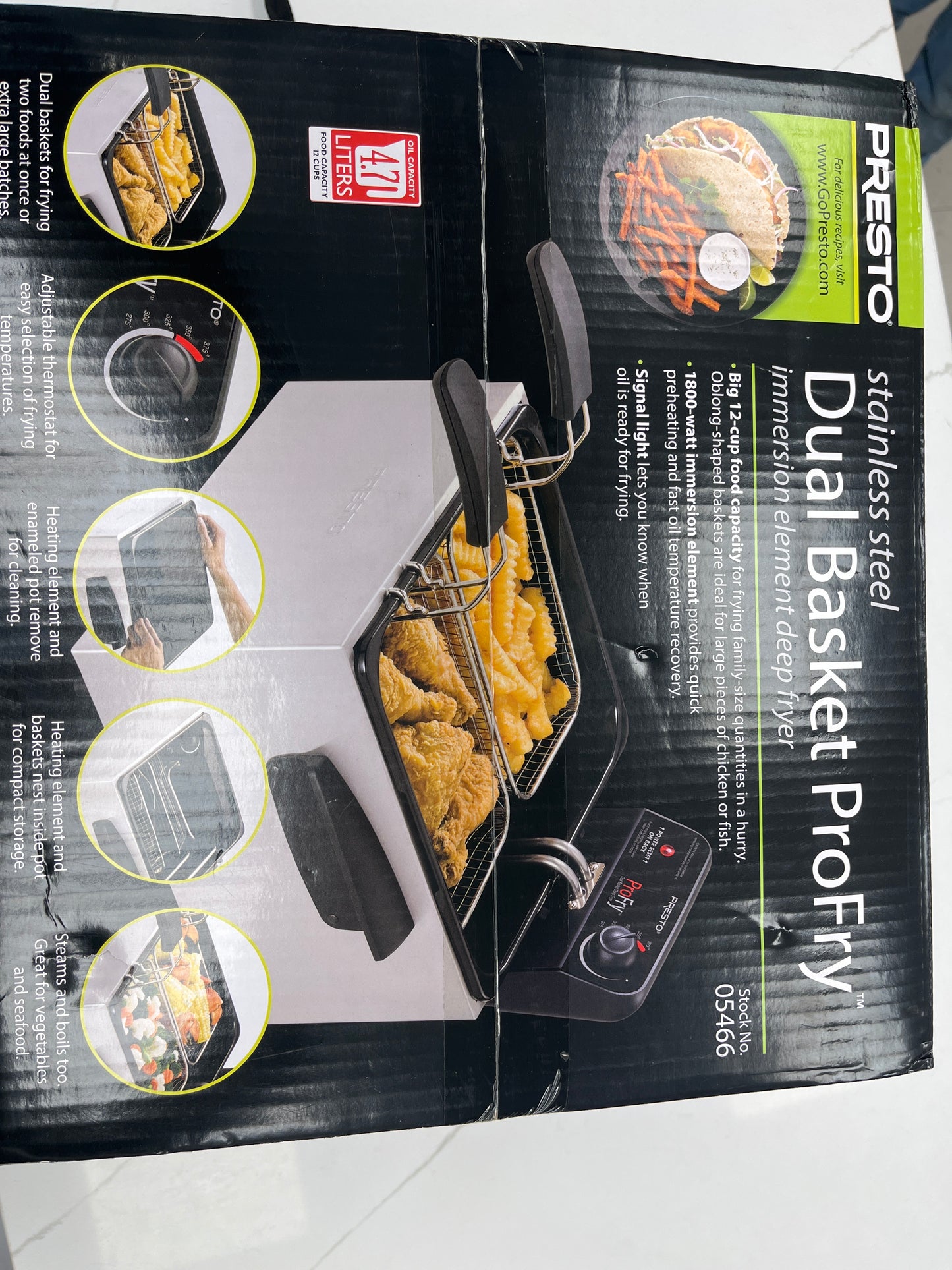 Presto double basket pro fryer stainless steel