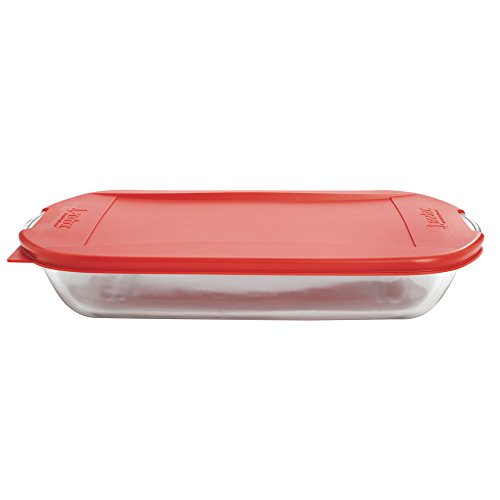 Glass Storage 3qt 9 X 13 Red
